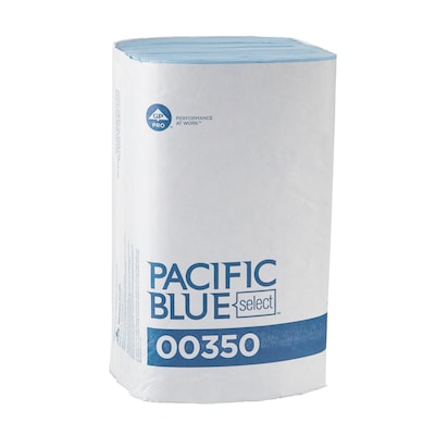 Pacific Blue Select Poly Cleaning Wipers, 10.25 x 9.5, Blue, 250 Wipers/Box, 9/Carton (350)