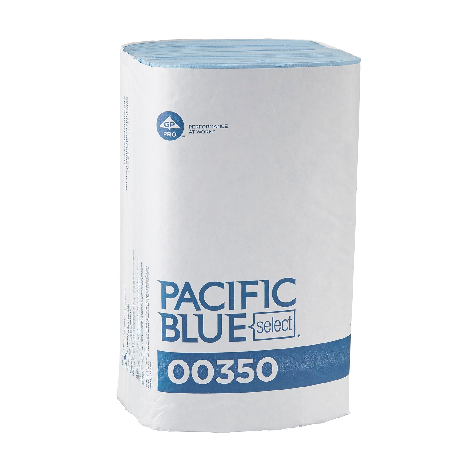 Pacific Blue Select Poly Cleaning Wipers, 10.25 x 9.5, Blue, 250 Wipers/Box, 9/Carton (350)