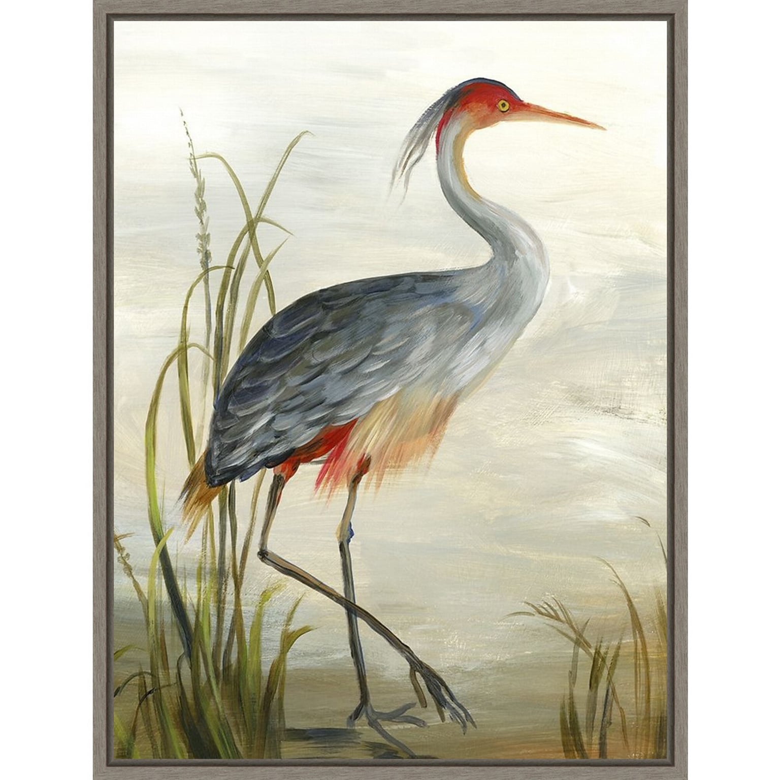 Amanti Art Grey Heron by Aimee Wilson Framed Canvas Wall Art Print, 23 x 30 (A42675530282)