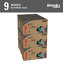 WypAll L40 Wipes, White, 90 Wipes, 9/Carton (03046)