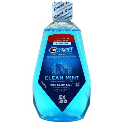 Crest Pro Health Mouthwash Clean Mint Rinse, 3.3 oz Bottle, 9 Bottles/Bag, 12 Bags/Carton