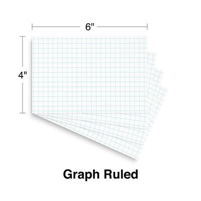 Staples™ 4" x 6" Index Card, Graph Ruled, White, 100/Pack (TR50997)