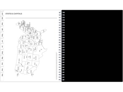 2025 Blue Sky Analeis 8" x 10" Monthly Planner, Plastic Cover, White/Black (100004-25)