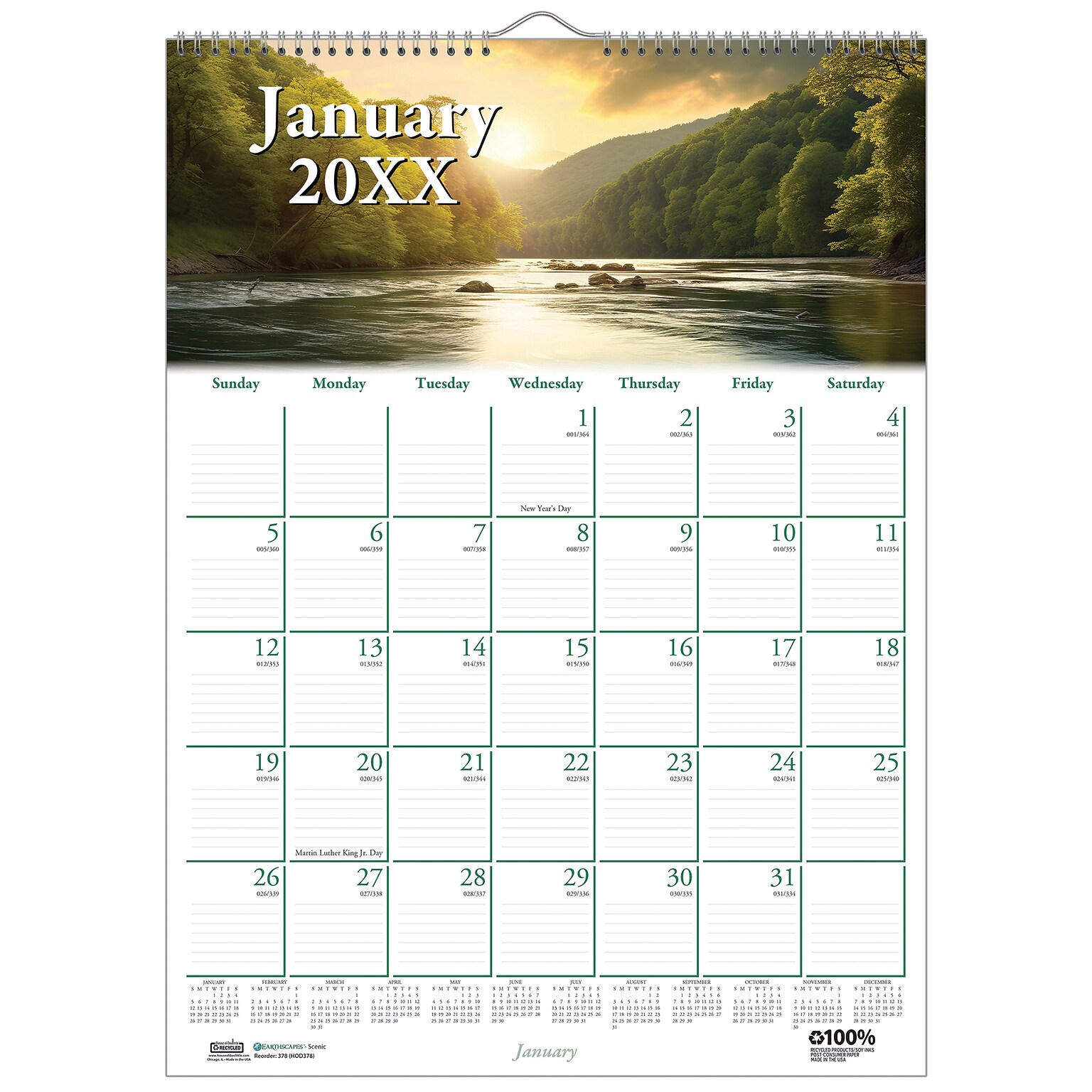 2026 House of Doolittle Earthscapes Scenic 12 x 16.5 Monthly Wall Calendar (378-26)