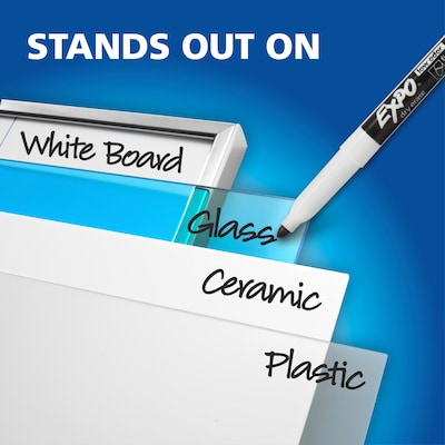 Expo Neon Window Dry Erase Markers, Bullet Tip, Assorted Colors, 5/Pack (1752226)