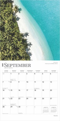 2025 BrownTrout Beaches 12" x 12" Monthly Square Wall Calendar (9781975476601)