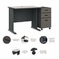 Bush Business Furniture Cubix 36W Desk with Mobile File Cabinet, Slate/White Spectrum (SRA024SLSU)