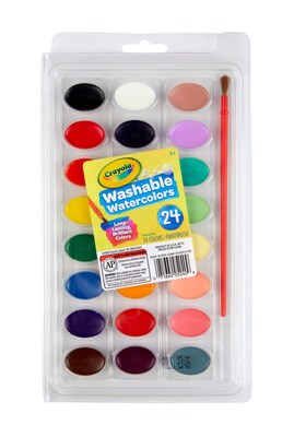 Crayola Washable Kids Watercolor Paint Palette, Assorted Colors (BIN530524-3)