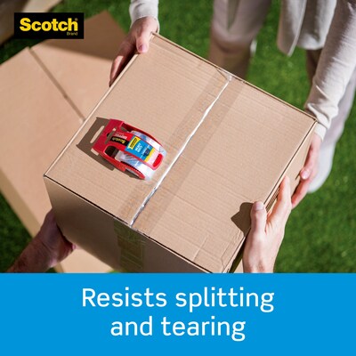 Scotch Heavy Duty Shipping Packing Tape with Dispenser, 1.88" x 22 yds., Clear, 6 Rolls (142-6)