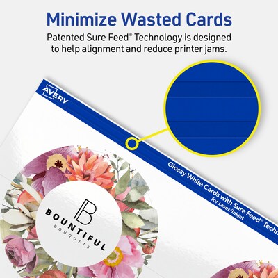 Avery Integrated Cards, 3" Dia., Glossy White, 60/Pack (95333)