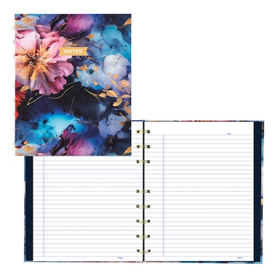 Blueline NotePro Fashion Hard Cover Index Notebook, 7.25 x 9.25, College Ruled, 96 Sheets, Midnigh