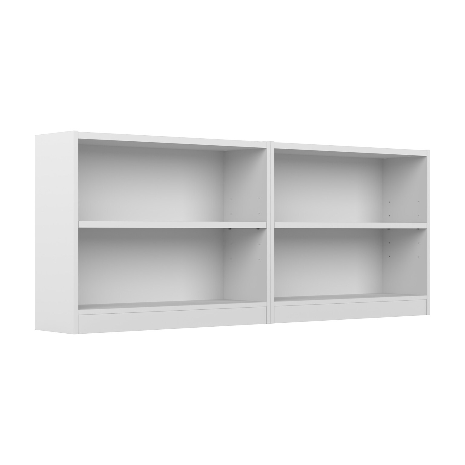 Bush Furniture Universal 30H 2-Shelf Bookcase, Pure White, 2/Set (UB001PW)