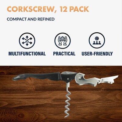Newhouse Waiter Style Corkscrew Wine Opener, 12/Pack (NHWC-001-12PK)