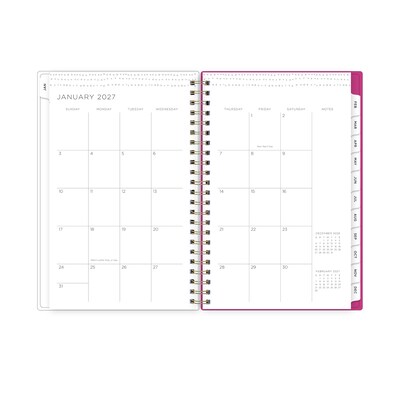 2027 Blue Sky Kelly Ventura Magenta Blooms 5" x 8" Calendar Year Weekly & Monthly Standard Planner, Plastic Cover