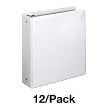 Quill Brand® Standard 3 3 Ring Non View Binder, White, 12/Pack