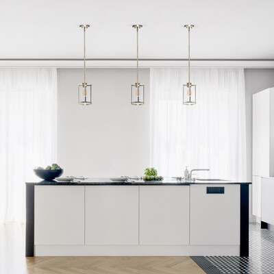 Lalia Home 1-Light 9.25" Farmhouse Hanging Cylindrical Clear Glass LED Pendant Fixture, Antique Brass (LHP-3002-AB)