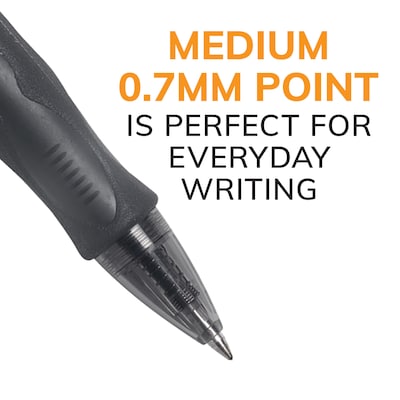 Bic Velocity Ball Pens, Retractable, Medium, Black - 12 pens