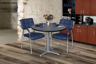 Regency Cain 36 Round Laminate X Base Breakroom Table, Grey (TB36RNDGYGY)