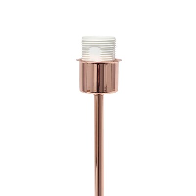 Simple Designs Rose Gold Stick Lamp Fabric Shade, White (LT2040-RGD)