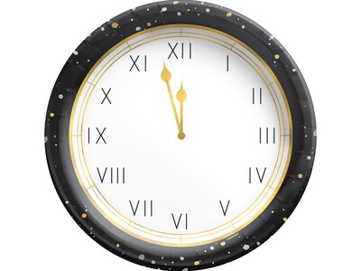 Amscan Hello NYE New Years Round Plate, Multicolor, 20/Set, 2 Sets/Pack (722854)