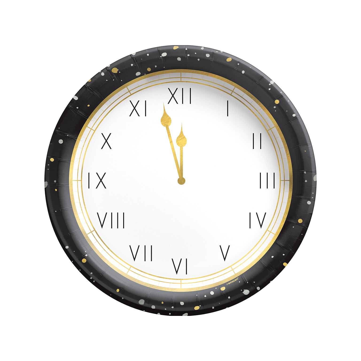 Amscan Hello NYE New Years Round Plate, Multicolor, 20/Set, 2 Sets/Pack (722854)