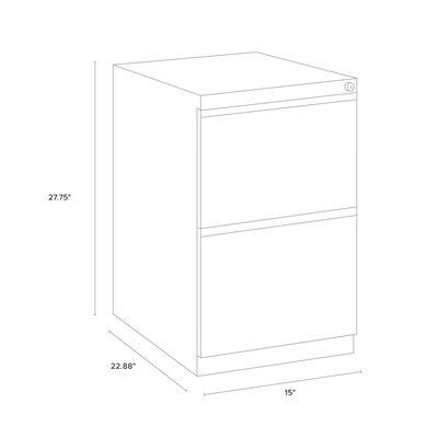 2-Drawer Mobile File Cabinet, Gray, 23" Deep (19307)