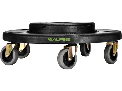 Alpine Industries Round Trash Can Dolly, Black, 2/Pack (ALP471-32-DOLLY-2pk)