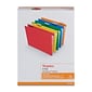 Staples Hanging File Folders, 5-Tab, Letter Size, Assorted Colors, 25/Box (TR875411)