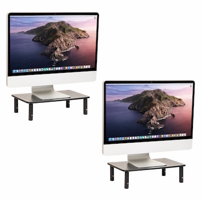 Mind Reader Adjustable Monitor Stand and Ventilated Laptop Riser, Black, 2/Pack (4LEGM2PK-BLK)