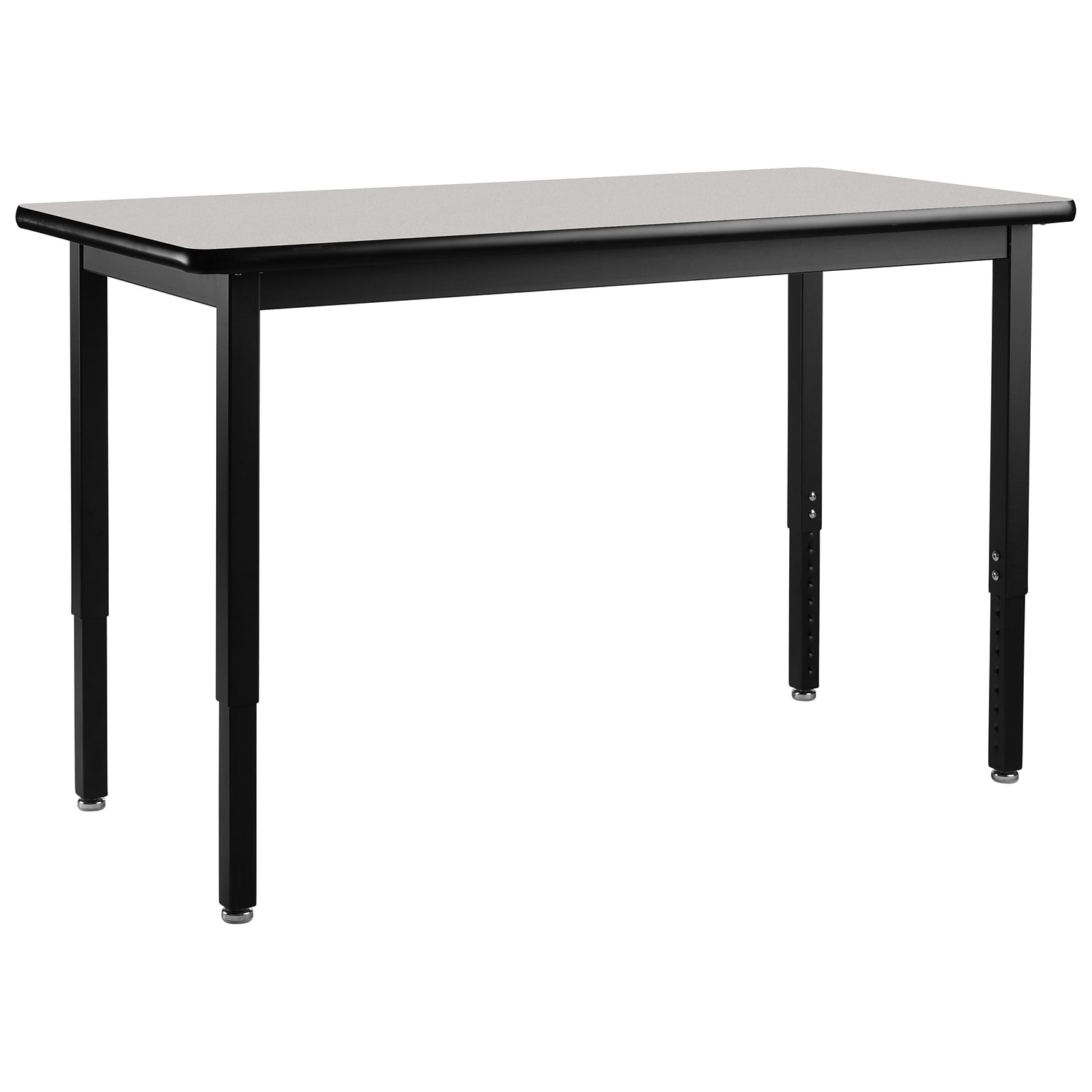 NPS HD Series Height Adjustable Heavy Duty Steel Table, 30 x 72, Black Frame/Grey Nebula HPL Top (HDT3-3072HGY)