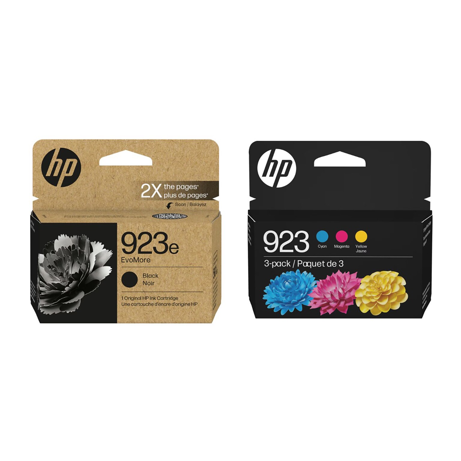 HP Original 923e EvoMore Black / 923 Tri-Color Ink Cartridges (2-Pack)