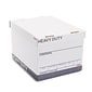 Staples Heavy Duty File Box, Lift Off Lid, Letter/Legal, White/Gray, 4/Carton (TR59218)