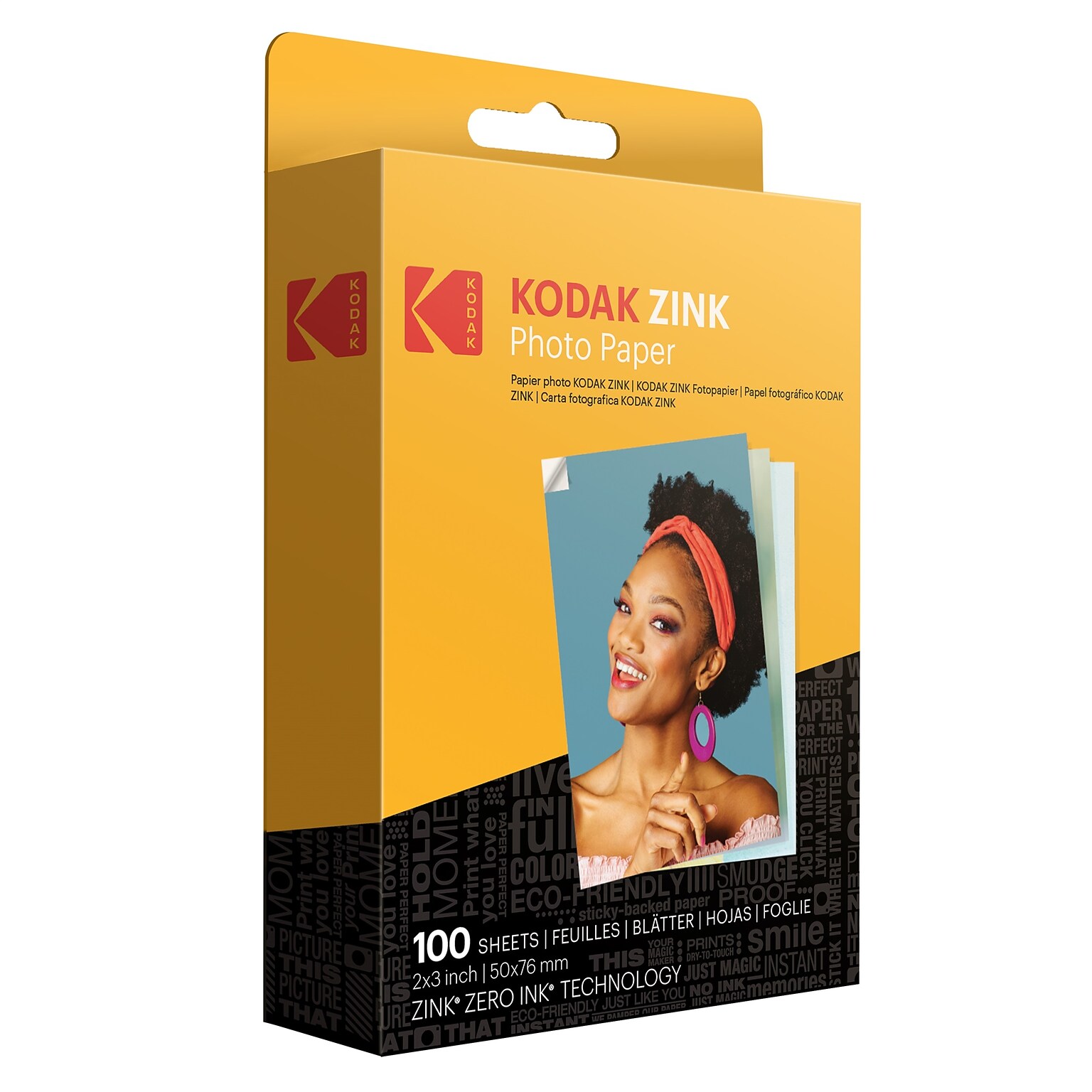 Kodak Zink Premium Photo Paper, 2 x 3, 100 Sheets/Pack (RODZ2X3100)