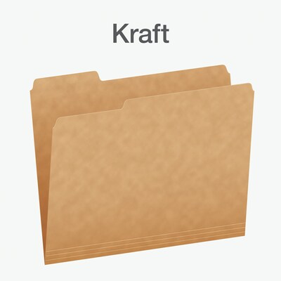 Pendaflex Heavy Duty File Folder, 1/3-Cut Tab, Assorted, Letter Size, Kraft, 50/Box (1007030)