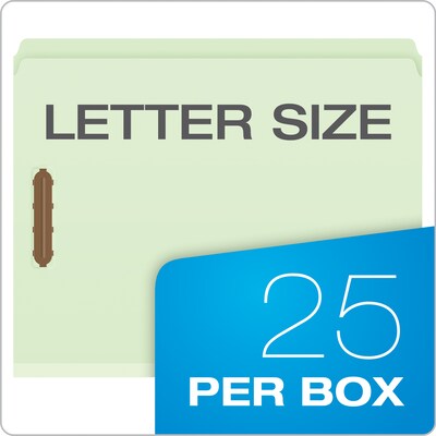 Pendaflex Reinforced Pressboard Classification Folder, 2" Expansion, Letter Size, Light Green, 25/Box (17180EE)