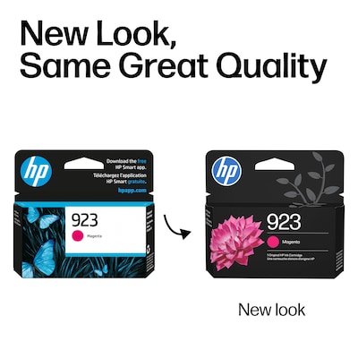 HP 923 Magenta Standard Yield Ink Cartridge, Prints Up to 400 Pages (4K0T1LN)