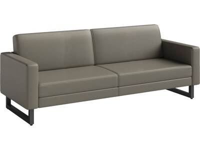 Safco Mirella 77 Vinyl Lounge Sofa, Gray (1730MRL2BLKGR)