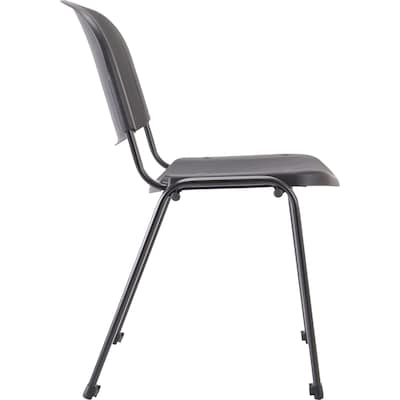 Lorell Low Back Stacking Chairs, Black, 4/Carton (LLR62125)