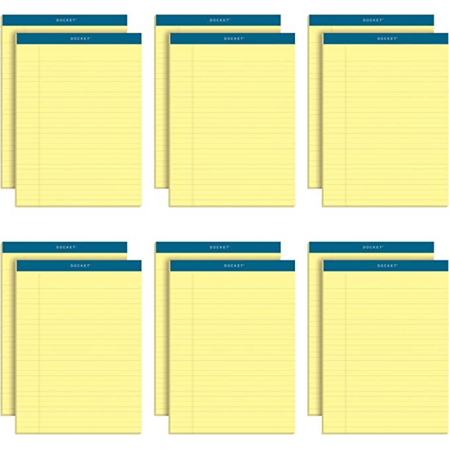 TOPS Docket Notepads, 8.5 x 11.75, Wide Ruled, Canary, 50 Sheets/Pad, 12 Pads/Pack (TOP63400)