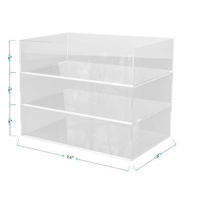 Martha Stewart Brody Stack and Slide Plastic Tray Office Desktop Organizer, Clear, 3/Set (BEPB45163CLR)