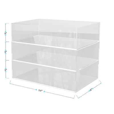 Martha Stewart Brody Stack and Slide Plastic Tray Office Desktop Organizer, Clear, 3/Set (BEPB45163CLR)