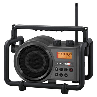 Sangean LUNCHBOX Portable FM/AM Ultra-Rugged Utility Worksite Digital Radio, Gray/Black (SG-102)