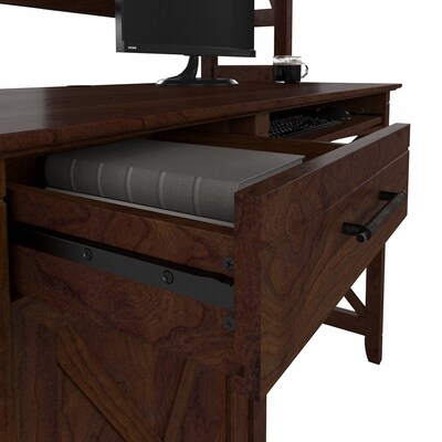 Bush Furniture Key West 48" Computer Desk with Hutch, Bing Cherry (KWD248BC-03)