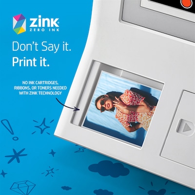 HP Sprocket 3.5 x 4.25" Zink Sticky-Backed Photo Paper, 100 Sheets/Pack (HPIZ3X4100)