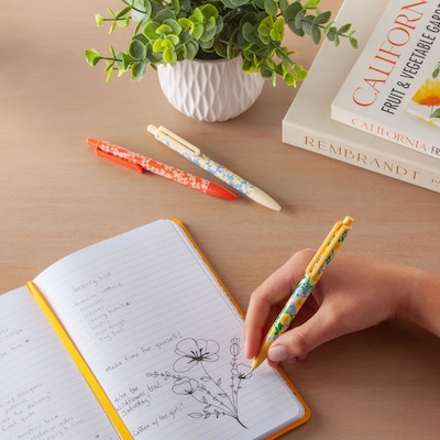 U Brands Laguna Retractable Pens Pen, Bold Point, 1.0mm, Black Ink, 6/Pack (7452U06-48)