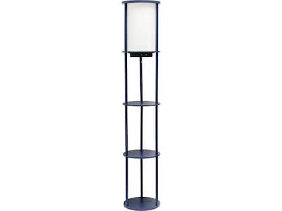 Simple Designs 62.5 Matte Navy Floor Lamp with Cylindrical Shade (LF2010-NAV)