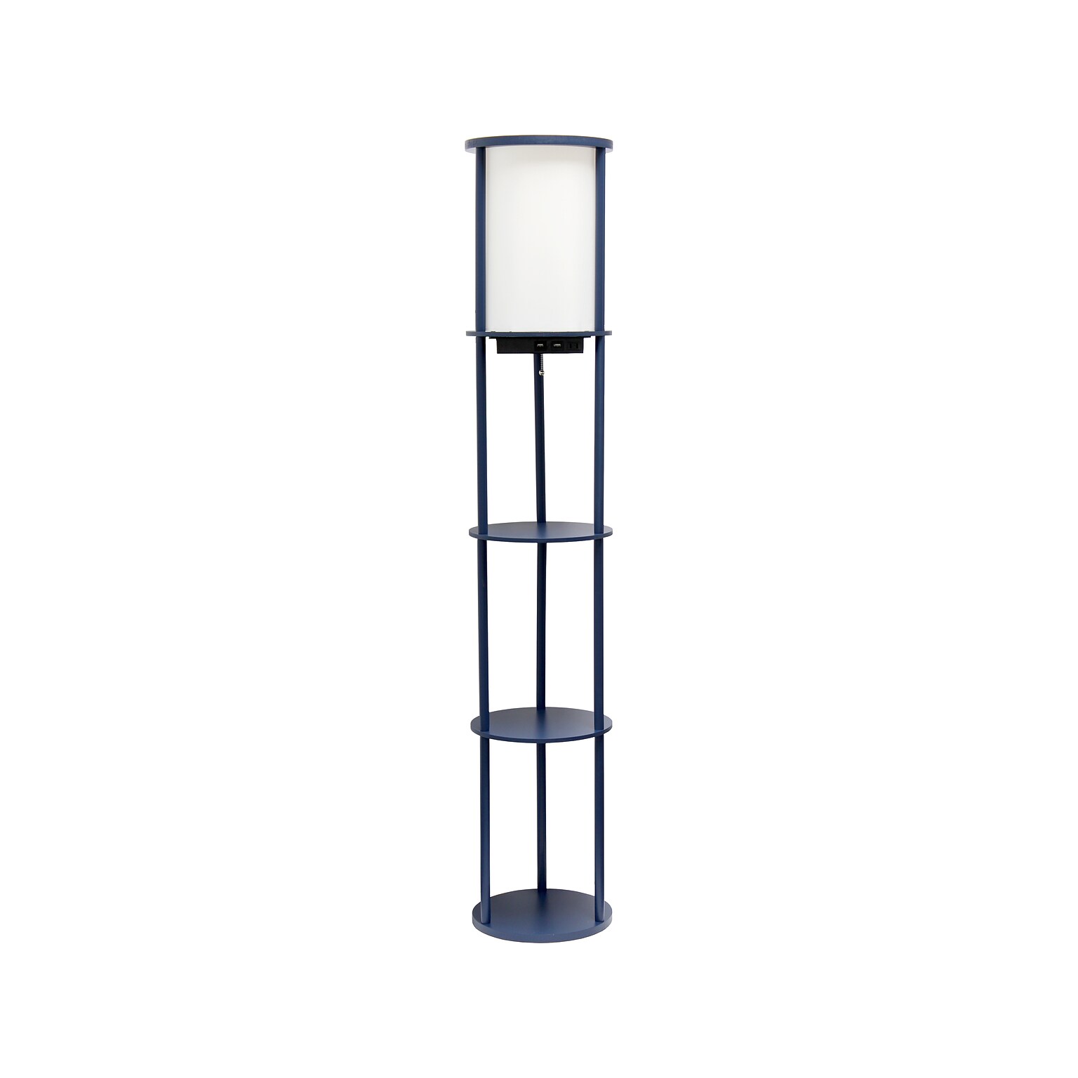 Simple Designs 62.5 Matte Navy Floor Lamp with Cylindrical Shade (LF2010-NAV)