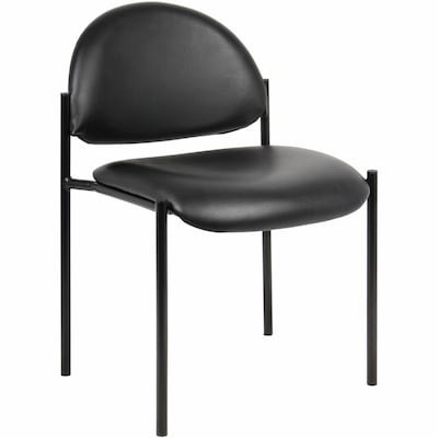 Lorell Reception Guest Chair Vinyl Chair, Armless, Black (LLR69607)