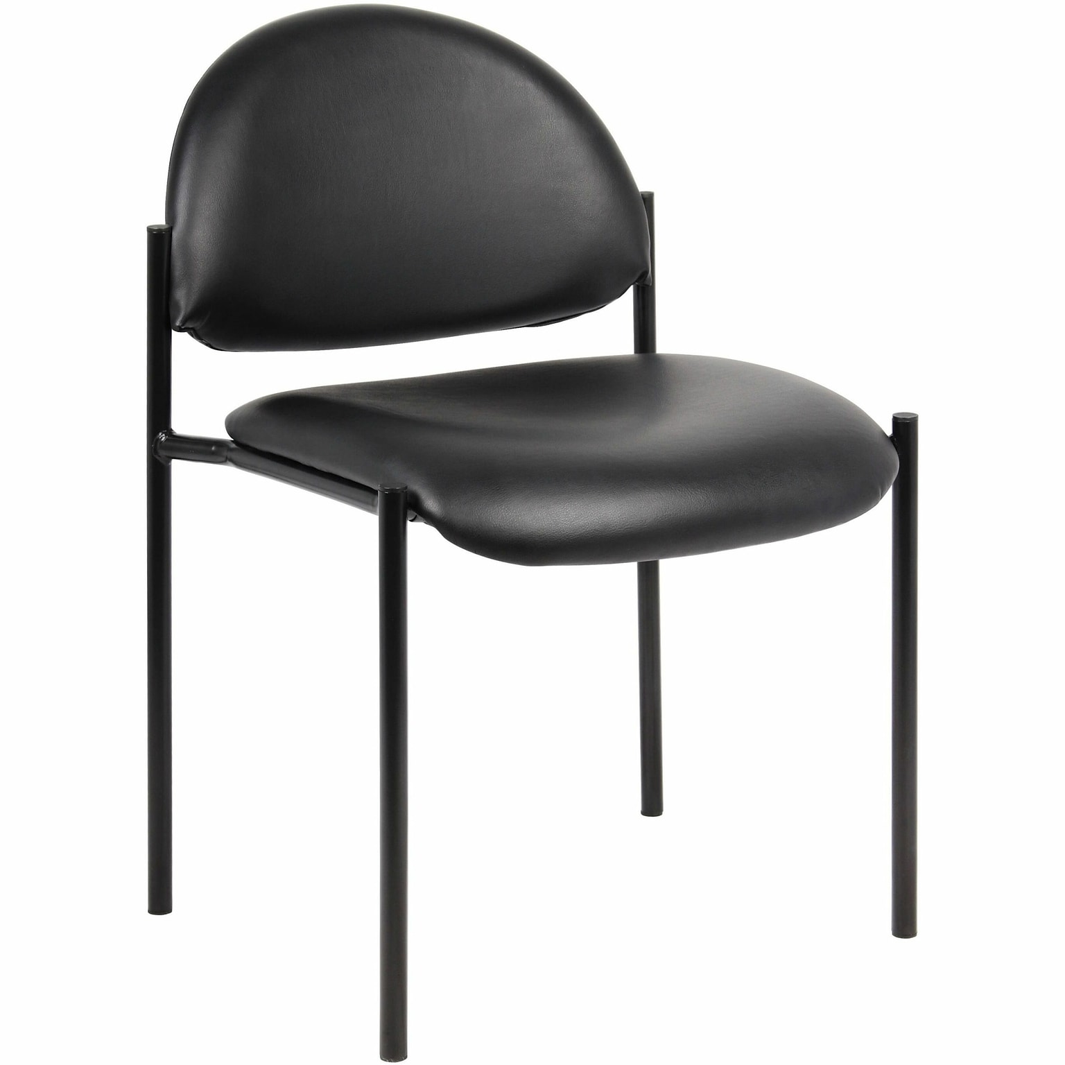 Lorell Reception Guest Chair Vinyl Chair, Armless, Black (LLR69607)