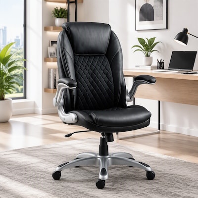 Quill Brand® Sorina Bonded Leather Chair, Black (51471)